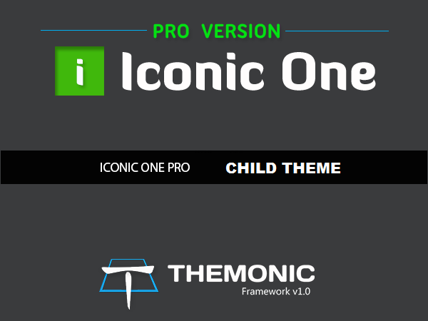 latest child theme for Iconic One pro - july 2014